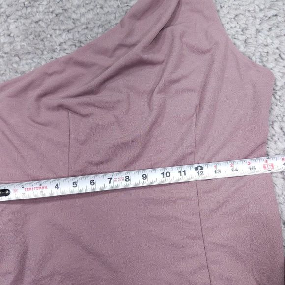 READ Birdy Grey Kira Crepe One Shoulder Dress Dark Mauve Purple Size XL Slit - Picture 9 of 11